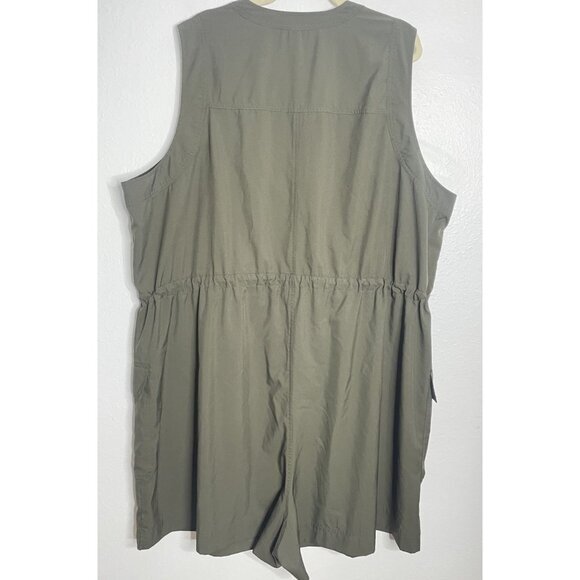 Old Navy Active Zip-Front Stretch Tech Cargo Romper 4X Olive Green Gorpcore - Picture 4 of 4